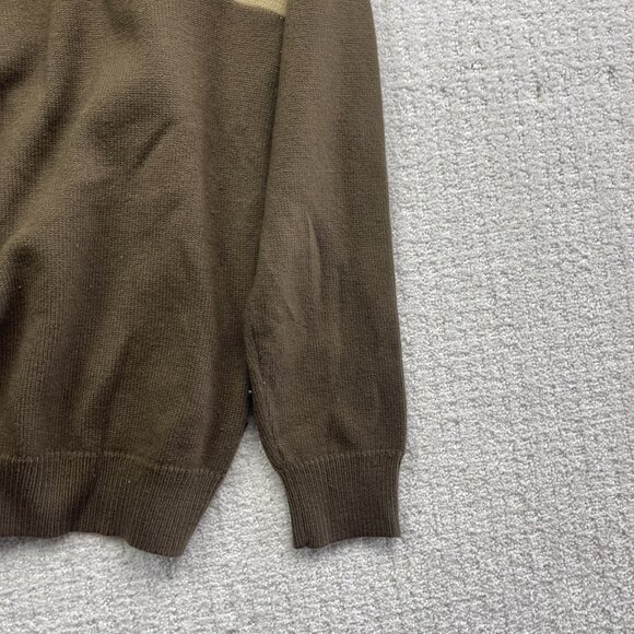 Y2K Volcom Mens M Brown / Yellow Long Sleeve Stripe Thermal Shirt Sweater Knit - Picture 11 of 14